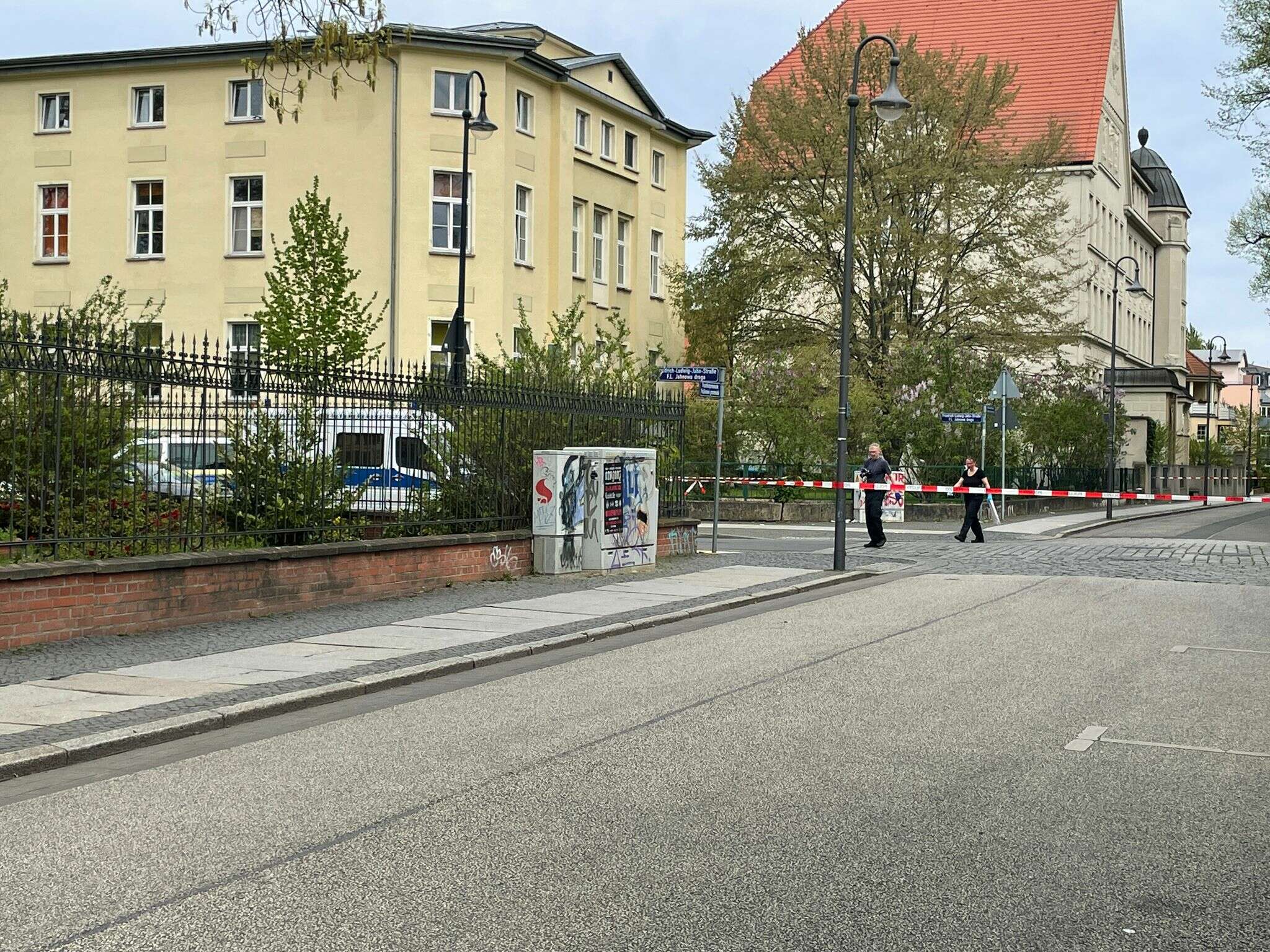 Messerangriff im Cottbuser Puschkinpark, Polizei ermittelt; Foto: Blaulichtreport Lausitz