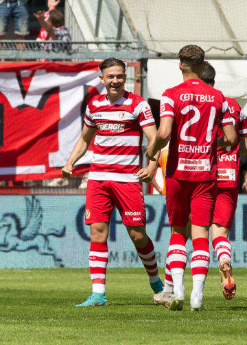 Cottbus, Deutschland 15. Mai 2022:Regionalliga Nord / Ost - 2021/2022 - FC Energie Cottbus vs. Chemie Leipzig