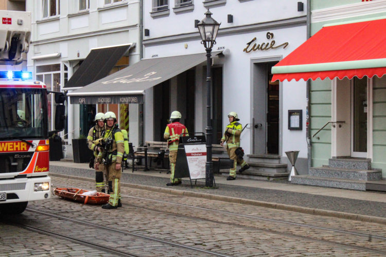 Brand im Cottbuser Café Lucie; Foto: Blaulichtreport Lausitz