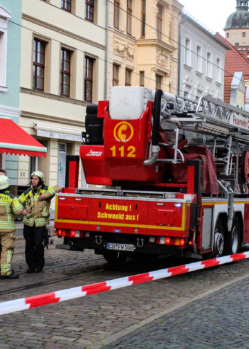 Brand im Cottbuser Café Lucie; Foto: Blaulichtreport Lausitz