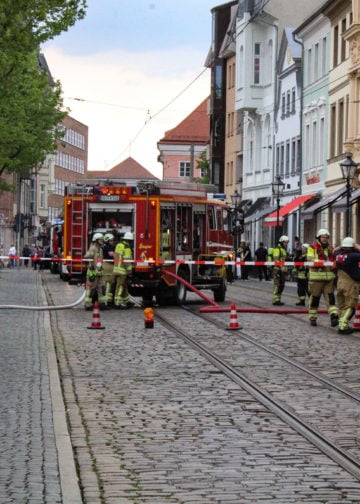 Brand im Cottbuser Café Lucie; Foto: Blaulichtreport Lausitz