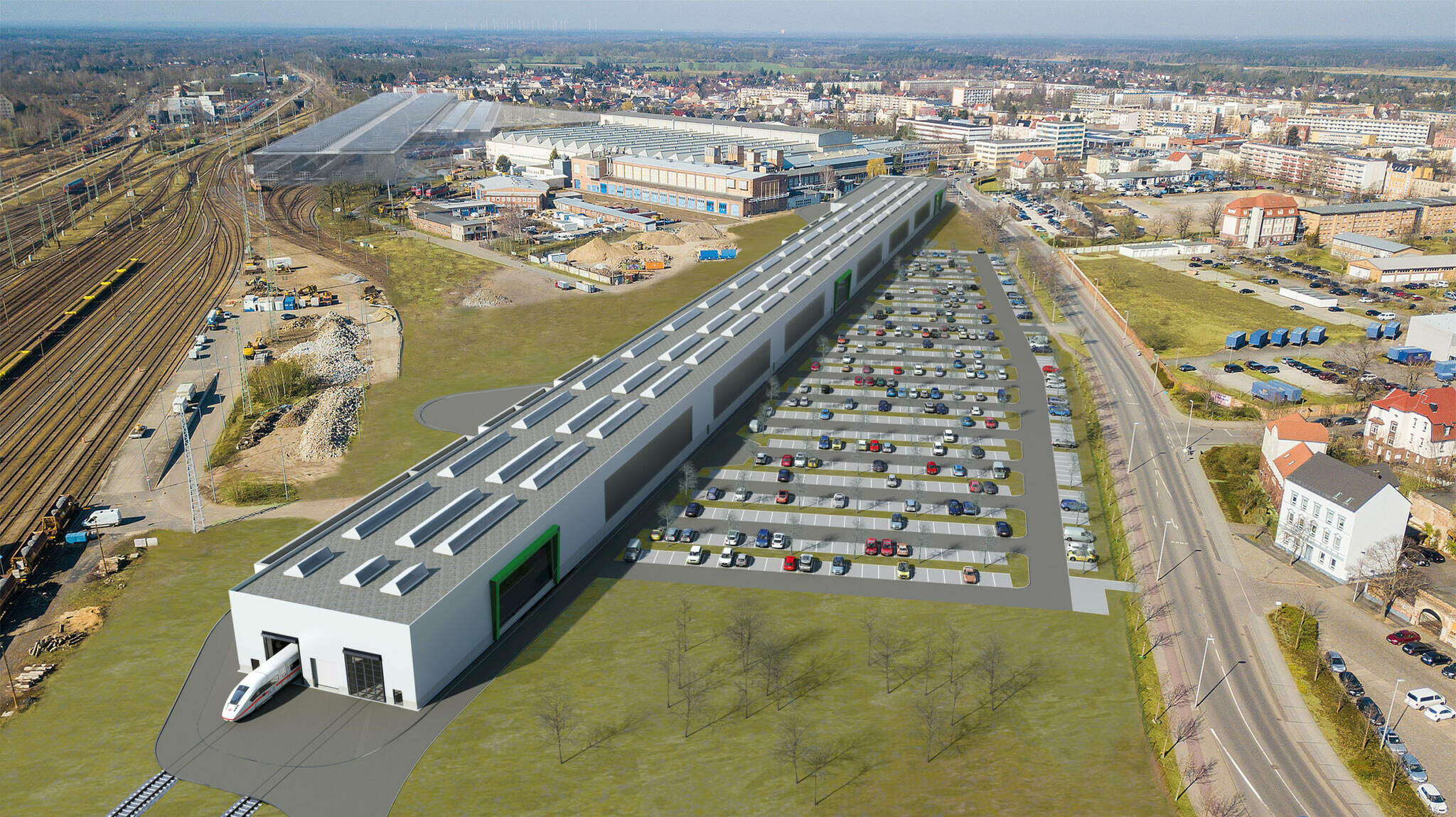 Visualisierung des neuen Bahnwerks in Cottbus; Vectorvision