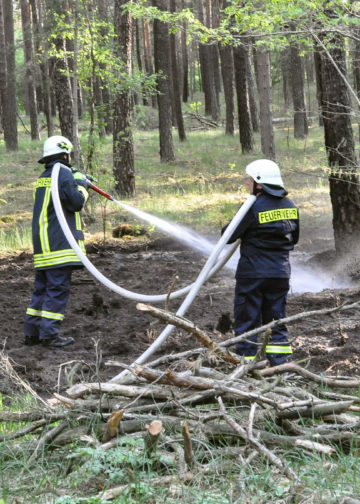 Waldbrand Nordstrand Stausee bei Klein Döbbern; Foto: Blaulichtreport Lausitz