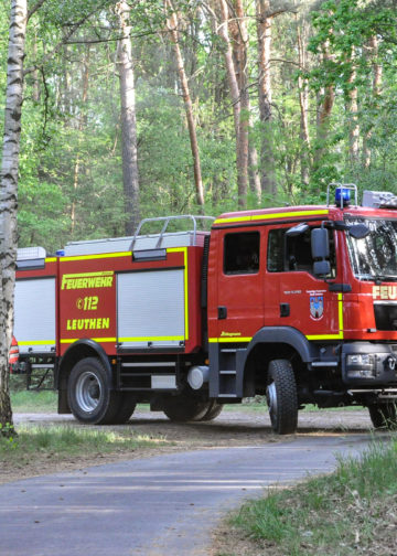 Waldbrand Nordstrand Stausee bei Klein Döbbern; Foto: Blaulichtreport Lausitz