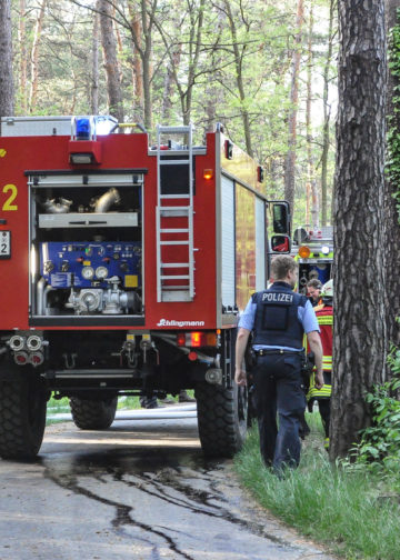 Waldbrand Nordstrand Stausee bei Klein Döbbern; Foto: Blaulichtreport Lausitz