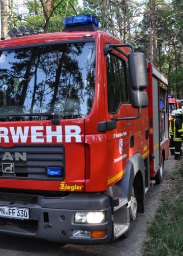 Waldbrand Nordstrand Stausee bei Klein Döbbern; Foto: Blaulichtreport Lausitz