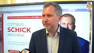 OB-Wahl 2022 in Cottbus: Wahlkampfstart von Tobias Schick