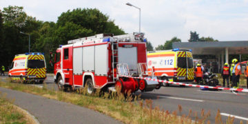 Motorradunfall Spremberg am 20220625; Foto: Blaulichtreport Lausitz