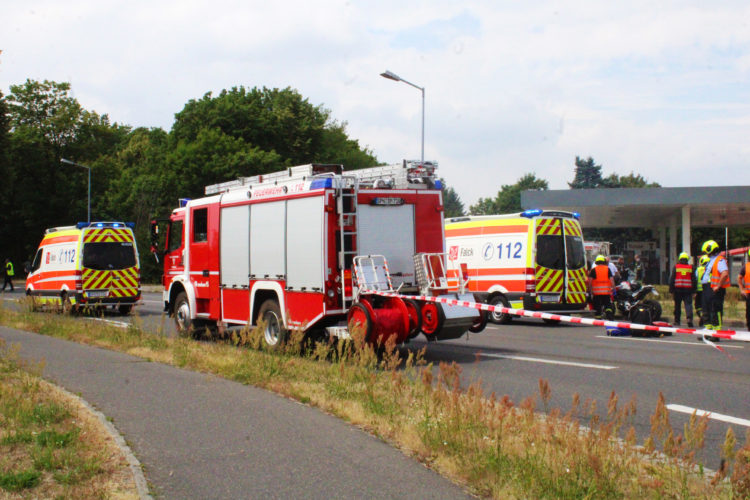 Motorradunfall Spremberg am 20220625; Foto: Blaulichtreport Lausitz