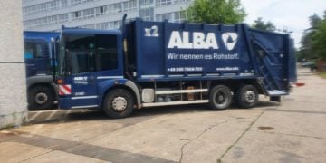Ein Müllfahrzeug der ALBA in Cottbus; Foto: Niederlausitz aktuell