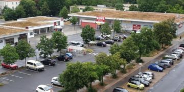 REWE Markt in Cottbus Sandow in der Georg-Schlesinger Straße; Foto: Niederlausitz aktuell