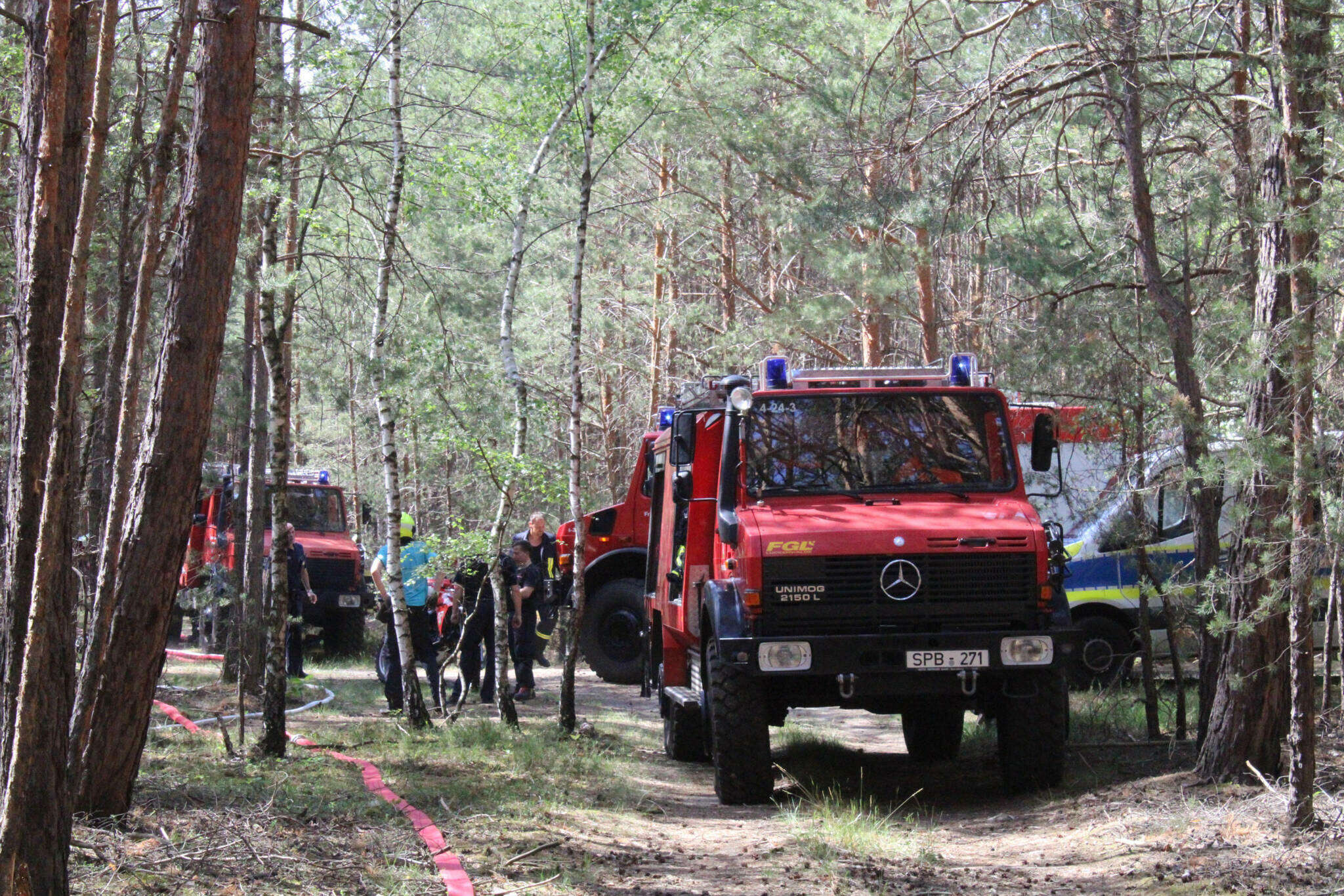 Waldbrand zwischen Spremberg und Graustein; Fotos: Blaulichtreport  Lausitz