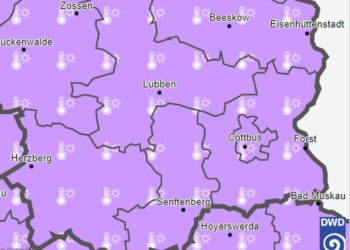 Hitzewarnung des Deutschen Wetterdienstes für Mittwoch