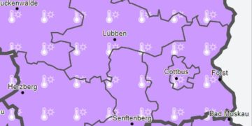 Hitzewarnung des Deutschen Wetterdienstes für Mittwoch