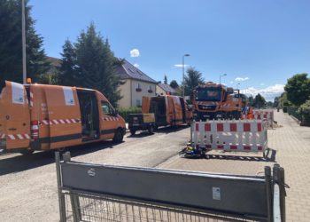 Straßenbauarbeiten in Gallinchen. LWG erneuert Trinkwasserleitung