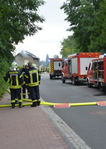 Dachstuhlbrand in Trebendorf; Foto: Blaulichtreport Lausitz