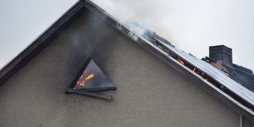 Dachstuhlbrand in Trebendorf; Foto: Blaulichtreport Lausitz