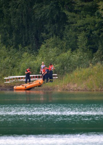 Tödlicher Badeunfall am Felixsee; Foto: Blaulichtreport Lausitz