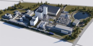 Geplante Anlage zur Herstellung von grünem Kerosin auf dem GreenArealLausitz (ehemaliger Flugplatz Drewitz); Grafik: Hy2gen