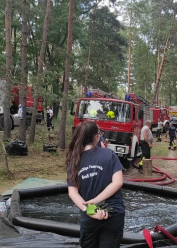 Waldbrand Lieberoser Heide; Blaulicht LDS und Umgebung