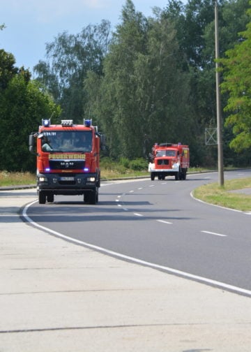 Feuerwehreinsatz nach Wannenbruch in der Glasmanufaktur Tschernitz: Foto: Blaulichtreport Lausitz