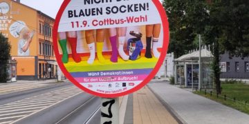 "Blaue Socken Kampagne" zur Cottbuser Oberbürgermeisterwahl am 11.09.2022