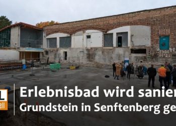 Erlebnisbad Senftenberg wird saniert. Grundstein gelegt