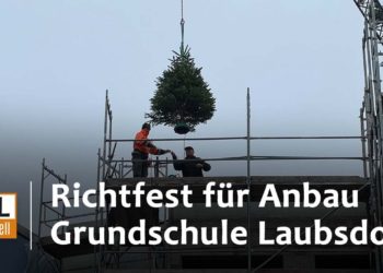 Richtfest in Neuhausen/Spree. Grundschule Laubsdorf bekommt Anbau