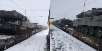Leopard2-Panzer in Hosena; Quelle: Facebook-Post eines Nutzers