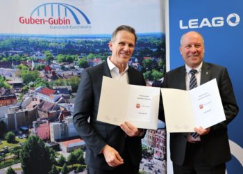 Guben und LEAG legen Grundstein für grünen Industrie- und Gewerbepark