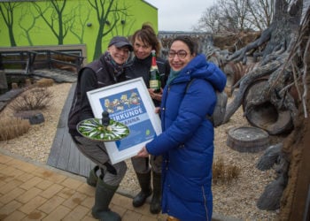 Spreewelten Lübbenau: Community-Patenschaft für Pinguindame übergeben