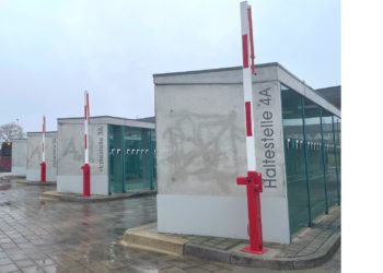 Schranken am Spremberger Busbahnhof installiert