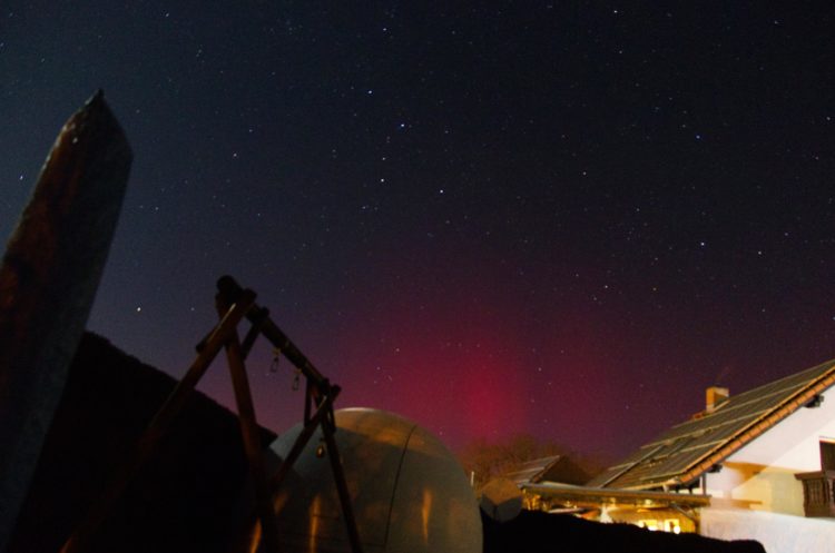 Polarlicht über Hoyerswerda am 26.02.2023; Foto: Peter Lindner, Astronomischer Verein Hoyerswerda