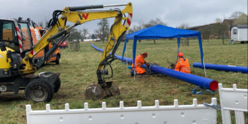 In Straupitz, Am Lieberose/Oberspreewald, wurde eine neue Trinkwasserleitung verlegt. Für deren
Inbetriebnahme muss Dienstagnacht das Trinkwasser in Straupitz, Byhlen und Butzen abgestellt werden
(Foto: LWG).