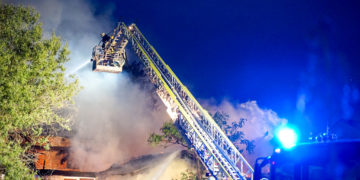 Großbrand in Guben, Foto: Blaulichtreport Lausitz