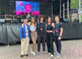 Gewannen neben dem Publikumspreis auch den 1. Platz von 17 teilnehmenden Bands v.l.n.r.: Luczin-Felix Eckert, Julia Kublick, Matteo Bettle, Stella-Marie Jahn, Franz Wirges. (Bild: Kreismusik- und Kunstschule Elbe-Elster/ Elvira Mader:)