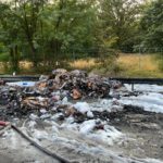 LKW Brand auf der A13 zwischen Großräschen und Bronkow, Foto: FFW Großräschen Nord