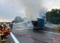 LKW Brand auf der A13 zwischen Großräschen und Bronkow, Foto: FFW Großräschen Nord