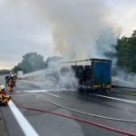 LKW Brand auf der A13 zwischen Großräschen und Bronkow, Foto: FFW Großräschen Nord