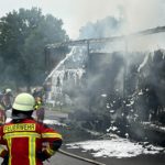 LKW Brand auf der A13 zwischen Großräschen und Bronkow, Foto: FFW Großräschen Nord