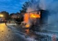 LKW Brand auf der A13 zwischen Großräschen und Bronkow, Foto: FFW Großräschen Nord