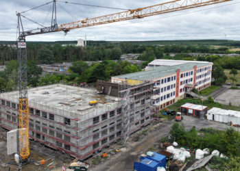 Regenbogen-Grundschule Senftenberg: Großbaustelle macht Fortschritte