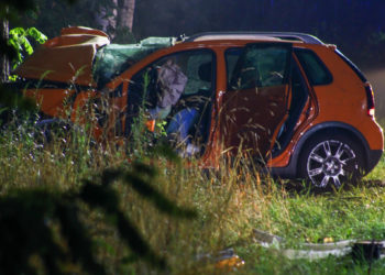 Tödlicher Verkehrsunfall zwischen Niemtsch und Peickwitz; Foto: Blaulichtreport Lausitz