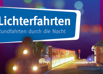 Lichterfahrten mit der Parkeisenbahn Cottbus zum Elbenwald-Festival