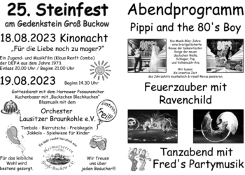 Kino, Musik & mehr: Steinfest am Gedenkstein Groß Buckow steht bevor