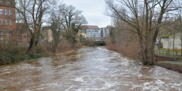 Die Spree in Spremberg am 25.12.2023