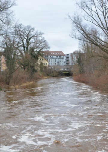 Die Spree in Spremberg am 25.12.2023