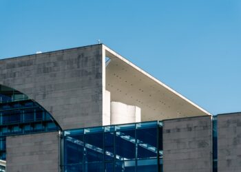 Berlin, Germany - July 27, 2019: The Bundeskanzleramt, German Federal Chancellery, main seat and office of German Chancellor Angela Merkel