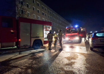 Kellerbrand in Cottbus-Ströbitz am 3.3.2024; Foto: Blaulichtreport Lausitz