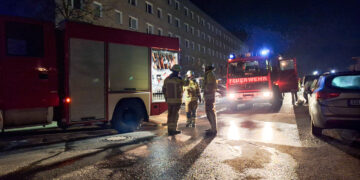 Kellerbrand in Cottbus-Ströbitz am 3.3.2024; Foto: Blaulichtreport Lausitz